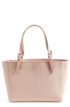 Tory Burch 'small York' Saffiano Leather Buckle Tote - Beige
