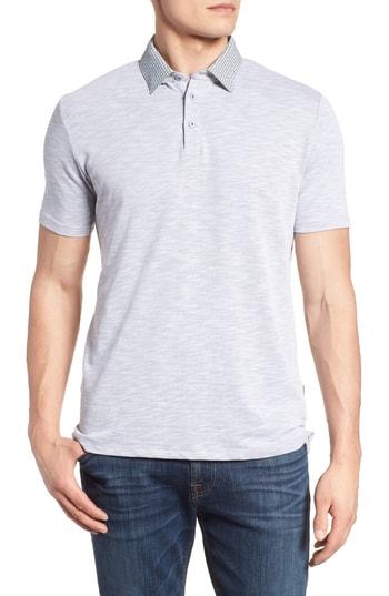 Men's Stone Rose Flame Knit Polo (m) - Grey