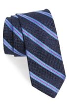 Men's Ted Baker London Stripe Grenadine Silk Tie, Size - Blue