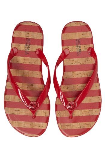 Women's Michael Michael Kors 'jet Set' Jelly Flip Flop M - Red