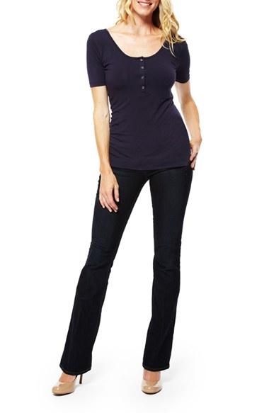Women's Nom Maternity Ruched Nursing/ Maternity Tee - Blue