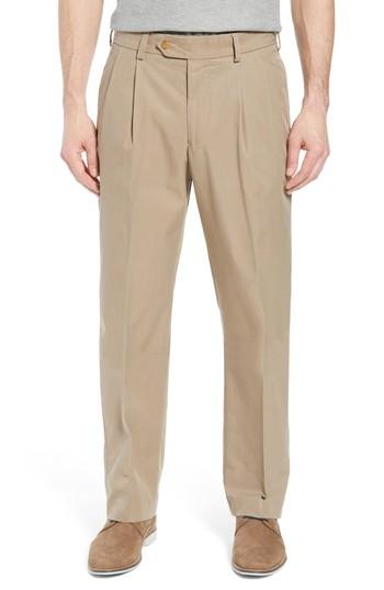 Men's Bills Khakis M2 Classic Fit Pleated Travel Twill Pants X Unhemmed - Beige