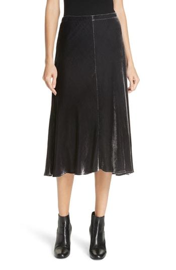 Women's Eileen Fisher Velvet A-line Skirt, Size - Grey