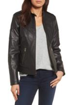 Women's Catherine Catherine Malandrino Chevron Seam Leather Jacket
