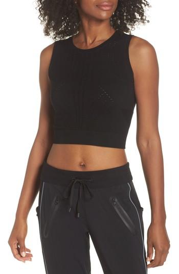 Women's Blanc Noir Infinity Crop Tank - Black