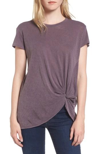 Women's Stateside Knot Detail Slub Knit Tee - Burgundy