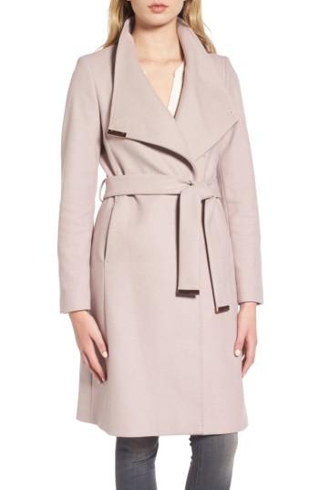 Women's Ted Baker London Wool Blend Long Wrap Coat - Beige