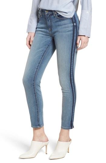 Women's 7 For All Mankind Roxanne Shadow Stripe Ankle Jeans - Blue