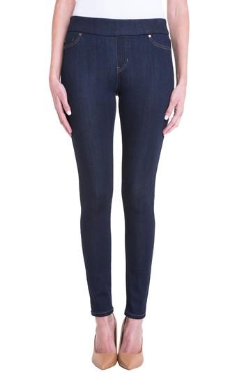 Petite Women's Liverpool Sienna Pull-on Knit Denim Leggings P - Blue