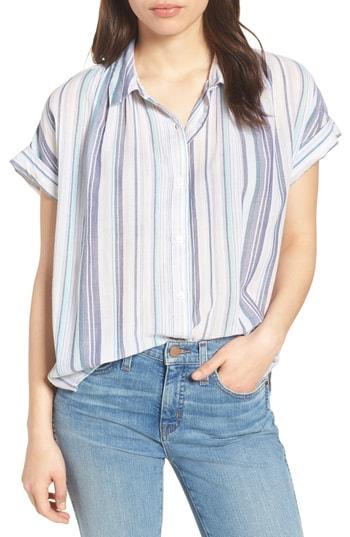 Women's Caslon Patterned Cotton Shirt - White