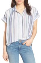 Women's Caslon Patterned Cotton Shirt - White
