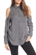 Women's Bp. Cold Shoulder Shirt, Size - Grey