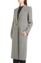 Women's Givenchy Houndstooth Wool Coat Us / 40 Fr - Black