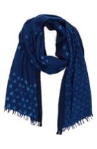 Women's Eileen Fisher Mix Print Organic Cotton Scarf, Size - Blue
