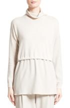 Women's Fabiana Filippi Wool, Silk & Cashmere Layered Turtleneck Us / 42 It - White