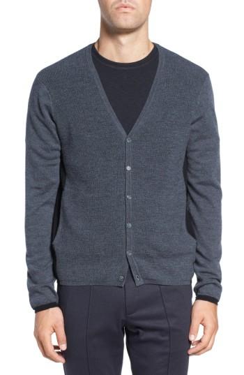 Men's Zachary Prell Colorblock Wool Button Cardigan - Burgundy
