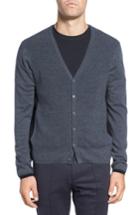 Men's Zachary Prell Colorblock Wool Button Cardigan - Burgundy