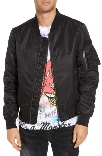 Men's Elevenparis Ac/dc Bomber Jacket - Black