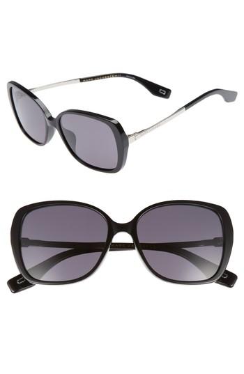 Women's Marc Jacobs 56mm Sunglasses - Black Polar