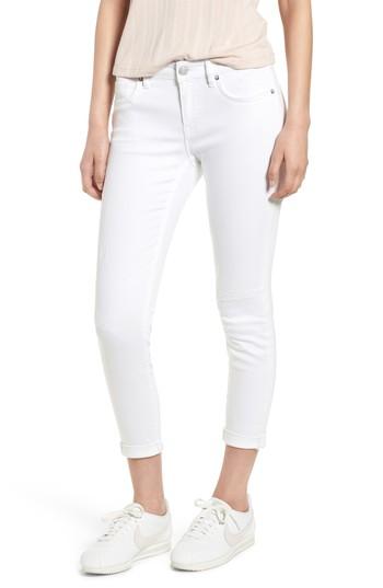 Women's Vigoss Thompson Tomboy Distressed Cuffed Crop Skinny Jeans - White