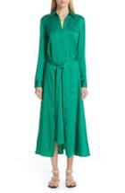 Women's Rosetta Getty Apron Wrap Crepe Back Satin Shirtdress