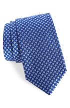 Men's Nordstrom Men's Shop Nathan Check Silk Tie, Size X-long - Blue