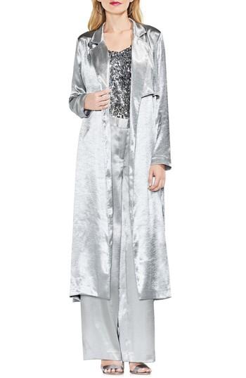 Women's Vince Camuto Rumple Satin Trench Coat - Metallic