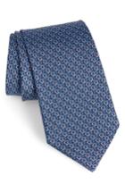 Men's Salvatore Ferragamo Fioco Print Silk Tie, Size - Blue