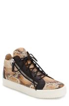 Men's Giuseppe Zanotti Snake Embossed Mid Top Sneaker