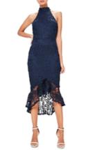 Women's Missguided Lace Midi Dress - Blue