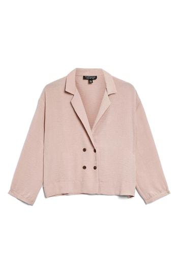 Women's Topshop Taylor Button Down Blouse Us (fits Like 10-12) - Pink