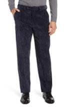 Men's Berle Classic Fit Flat Front Corduroy Trousers - Blue