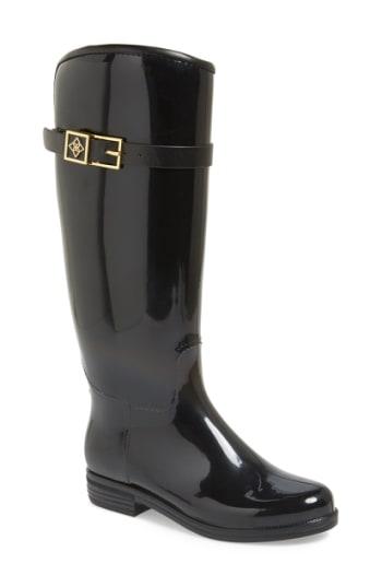 Women's Dav Bristol Weatherproof Knee High Rain Boot M - Black