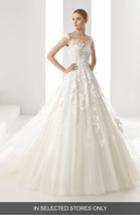 Women's Rosa Clara Denis Illusion Lace & Tulle Gown, Size In Store Only - Ivory