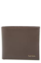 Men's Paul Smith Calfskin Leather Bifold Wallet - Brown