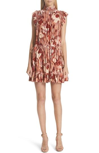 Women's Ulla Johnson Penny Velvet Minidress - Pink