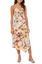 Women's Topshop Star Floral Ruffle Wrap Slipdress Us (fits Like 0) - Beige
