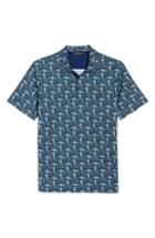 Men's Bugatchi Classic Fit Broken Lines Polo - Blue
