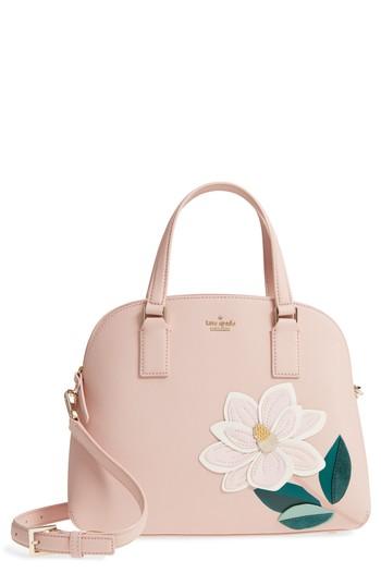 Kate Spade New York Swamped Magnolia - Lottie Leather Satchel - Pink