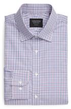 Men's Nordstrom Men's Shop Extra Trim Fit Check Dress Shirt .5 32/33 - Purple