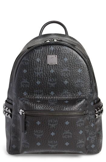 Mcm Small Stark Side Stud Backpack - Black