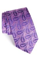 Men's Nordstrom Men's Shop Modern Paisley Silk Tie, Size X-long - Purple