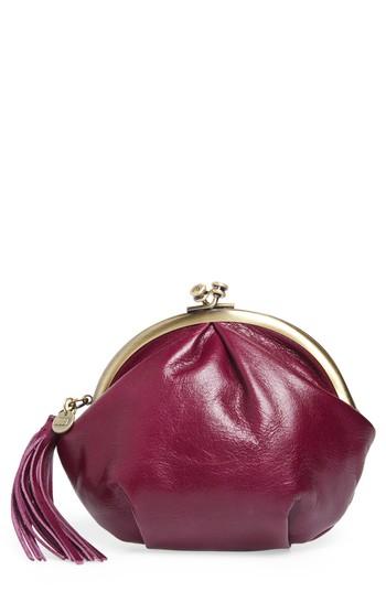 Women's Hobo Twirl Leather Coin Pouch - Purple
