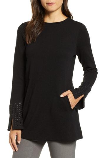 Women's Nic+zoe Studded Cuff Top - Black