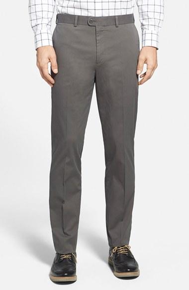 Men's Bensol Washed Trim Fit Stretch Cotton Trousers
