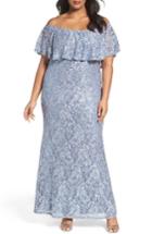 Women's Marina Off The Shoulder Ruffle Sequin Lace Gown