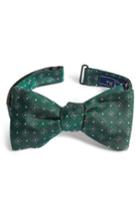 Men's The Tie Bar Geometric Gala Silk Bow Tie, Size - Green
