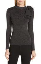 Women's Ted Baker London Lizziia Bow Trim Shimmer Sweater - Grey
