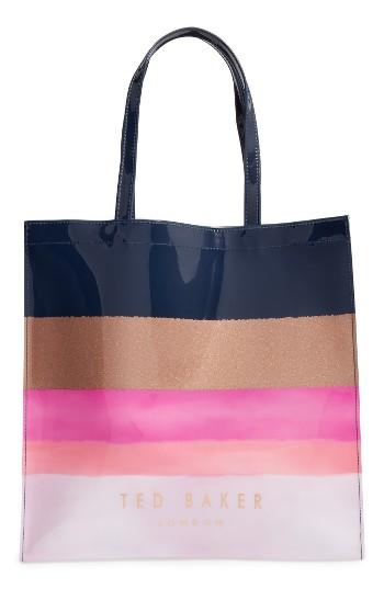 Ted Baker London Marina Mosaic Stripe Large Icon Tote - Blue