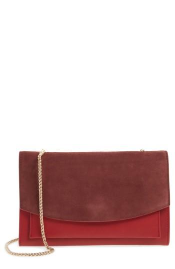 Women's Skagen Eryka Leather Wallet On A Chain - Red